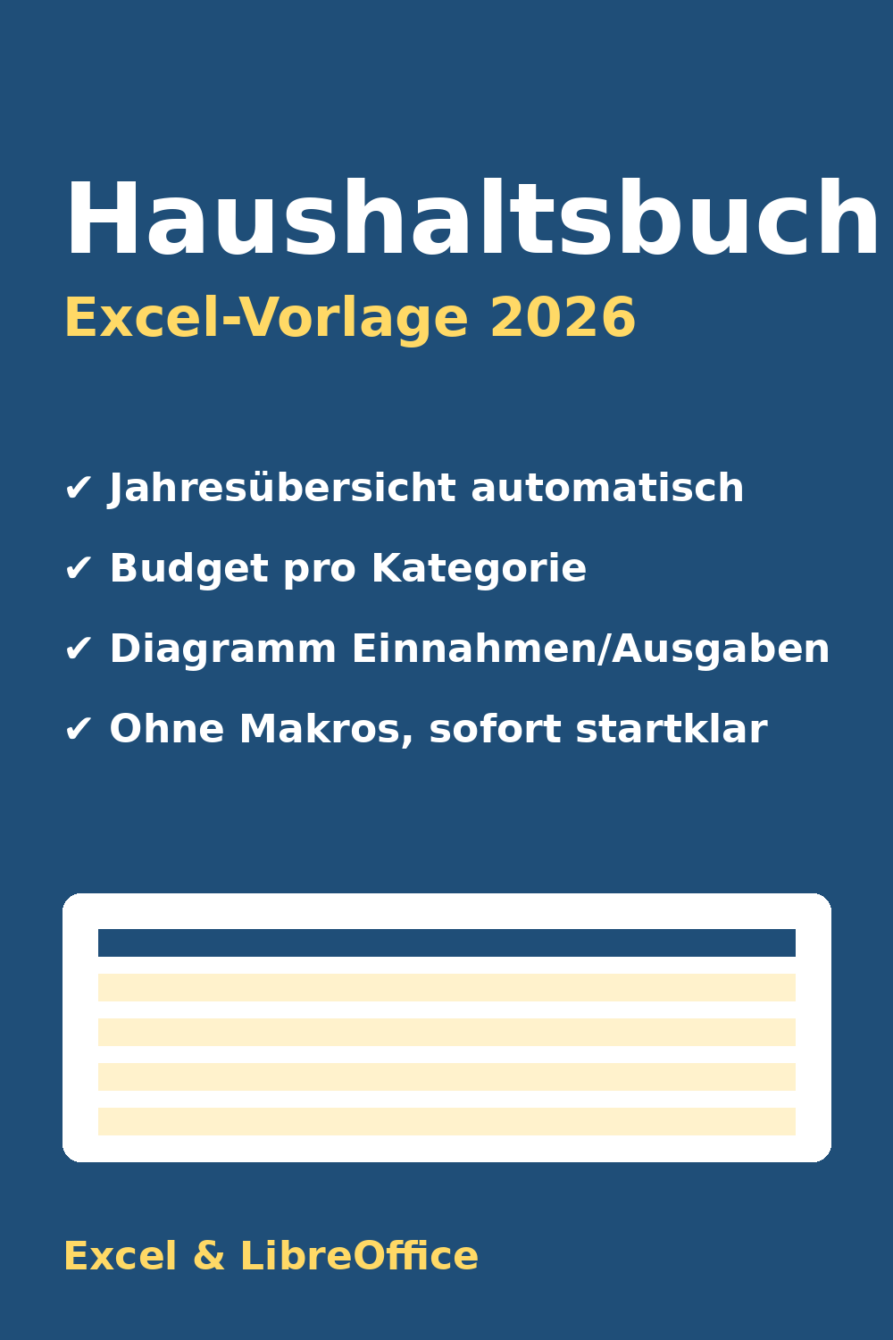 Haushaltsbuch Excel-Vorlage 2026